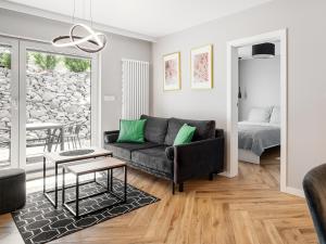 Giường trong phòng chung tại Apartament Stacja Wisła