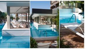a collage of three pictures of a hotel with a pool at Alasia Boutique Hotel in Limassol