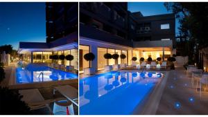 two pictures of a hotel with a swimming pool at Alasia Boutique Hotel in Limassol