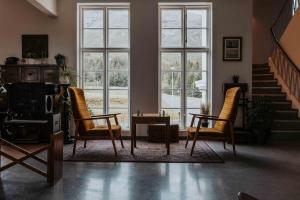 Predel za sedenje v nastanitvi Héradsskólinn Historic Guesthouse