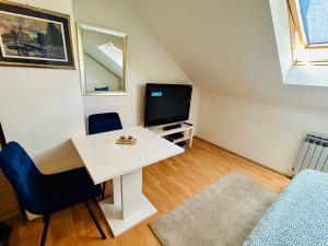 Televízia a/alebo spoločenská miestnosť v ubytovaní Mia Airport studio apartment - 0-24h Self check in&out - Parking on site