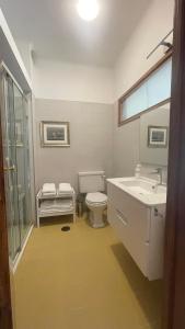 a bathroom with a toilet and a sink at Casa das Amigas in Pinhão +31 photos