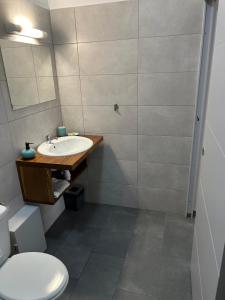 a bathroom with a sink and a toilet at Résidence Dajor 4 in Cayenne