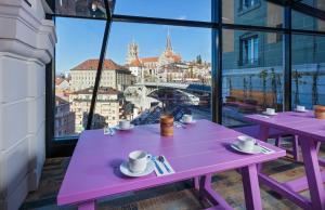 Nespecifikovaný výhled na destinaci Lausanne nebo výhled na město při pohledu z hotelu