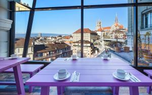 Nespecifikovaný výhled na destinaci Lausanne nebo výhled na město při pohledu z hotelu