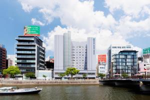 Ein allgemeiner Blick auf Fukuoka oder ein Stadtblick von des Hotels aus