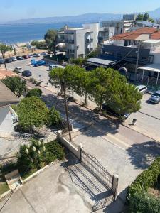 an overhead view of a parking lot with trees at Lovely place in Perea in Perea