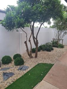 a garden with a tree and some grass at Huahin Friends Pool Villa 1 in Hua Hin