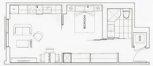 Půdorys ubytování Upscale Suite at CN Tower, Metro Convention & Rogers Centre