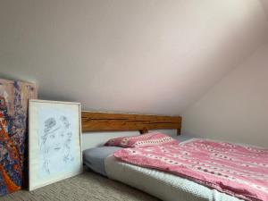 Postel nebo postele na pokoji v ubytování Podkrovní studio apartment pro 1-5 osob