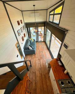 an overhead view of a living room in a tiny house at Dolce Vita Söğüt in Marmaris