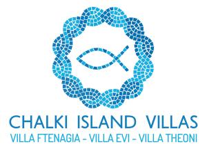 a logo for the island island villeas fundraiser at Villa Ftenagia in Halki