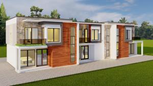 a rendering of a modern house at Zeimet Appartment 1 in Rohero
