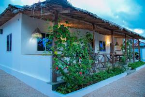 a house with a garden on the side of it at Kikadini Villa with private pool in Jambiani