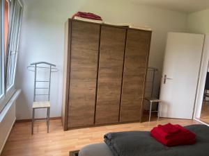 Postel nebo postele na pokoji v ubytování Ferienwohnung am Rhein