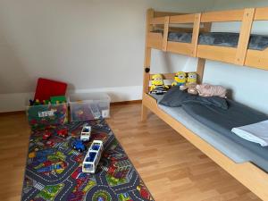Postel nebo postele na pokoji v ubytování Ferienwohnung am Rhein