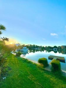 a view of a river with boats in it at Waterfront Wyuna in Tweed Heads