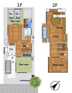 a floor plan of a house at Free Parking VAMOS A VER御宿 #RK1 in Iwada