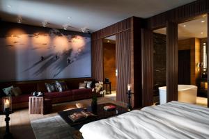 O zonă de relaxare la The Chedi Andermatt