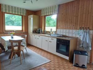 Kuchyň nebo kuchyňský kout v ubytování Ferienhaus Fischer - Landurlaub für Familien