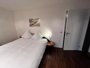 Postel nebo postele na pokoji v ubytování Deluxe Zimmer in Privatwohnung an zentraler Lage
