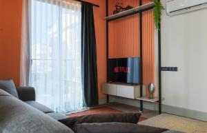 TV a/nebo společenská místnost v ubytování RudBlu Suites