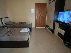 TV a/nebo společenská místnost v ubytování Hotel Iseberi