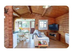 TV a/nebo společenská místnost v ubytování Cosy Cabin In Snowdonia with Views Wi-Fi Dog Friendly & Parking