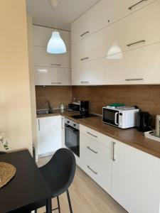 A kitchen or kitchenette at Emerald Buddha Apartment
