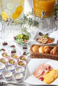 a buffet of food and drinks on a table at FIVE HOTEL OSAKA - Vacation STAY 72912v in Osaka