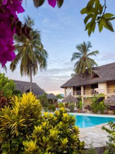 a view of the resort from the pool at The Garden in Paje