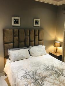a bedroom with a large bed with a large headboard at Kwakwethu in Bulawayo +27 photos