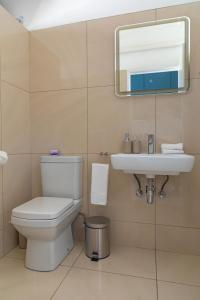a bathroom with a toilet and a sink at Comfort Zone Suites - Hidas in Windhoek