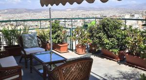 En balkon eller terrasse på Taratsaki