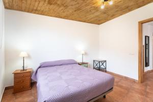 a bedroom with a bed and a wooden ceiling at Vivienda vacacional La Era I in Vallehermoso