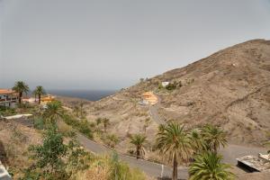 a winding road on a hill with palm trees at Vivienda vacacional La Era I in Vallehermoso