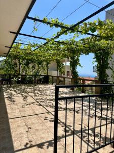 a balcony with a view of the ocean at Kronos in Budva +4 photos
