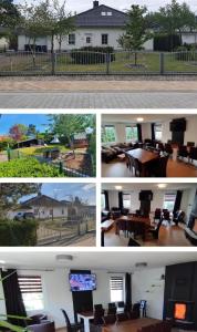 a group of four pictures of a house at Ferienhaus Urlaubstraum in Ueckermünde