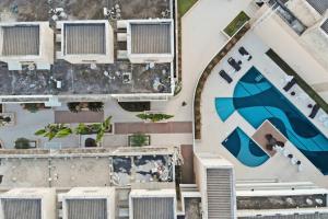 an overhead view of a building with the sap logo on it at Piscina Privativa - Condominio - Churrasqueira - Espaçosa in Guarujá