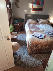 Homey Budget Bedroom客房内的一张或多张床位