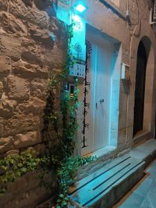 a white door with ivy on a stone wall at Green House in Terlizzi