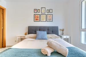 Postel nebo postele na pokoji v ubytování Pool&Beach Apartment Calafell by VM Group