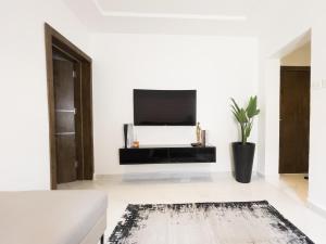 TV a/nebo společenská místnost v ubytování Luxe Apartments Surulere