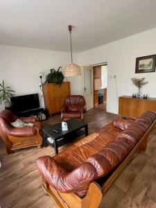 TV a/nebo společenská místnost v ubytování Apartment s terasou Lysá