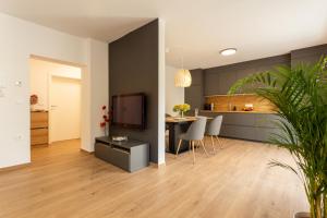 Kuchyň nebo kuchyňský kout v ubytování Apartmaji Klavdija