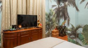 TV a/nebo společenská místnost v ubytování Vaani Greens Wildlife Resort, Kaziranga