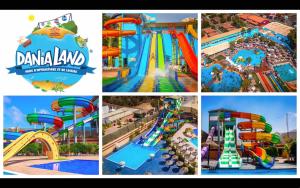 un collage de fotos de un parque acuático en Appartement vue mer Anza Agadir, en Agadir