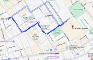 a map of the british virgin islands with a blue trail at Fitzrovia Apartment By Morethanstays in London