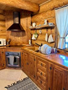 A kitchen or kitchenette at Zrub Liptovec