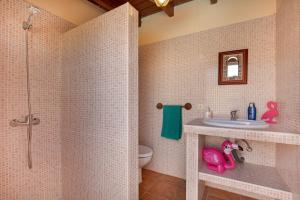 a bathroom with a shower and a sink and a toilet at Seguidilla Relax in Gran Tarajal +16 photos